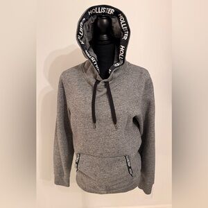 Hollister Heather Gray Hoodie with Black Details